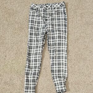 Plaid Black and White Jeans